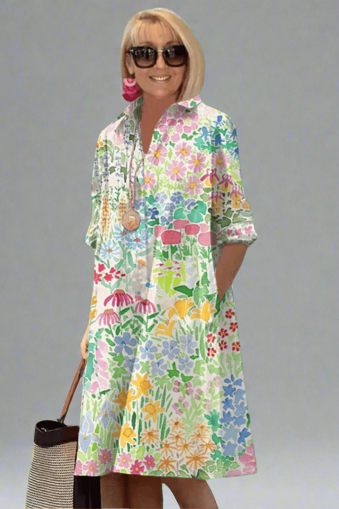 Women’s Floral Print Dress | Casual Midi