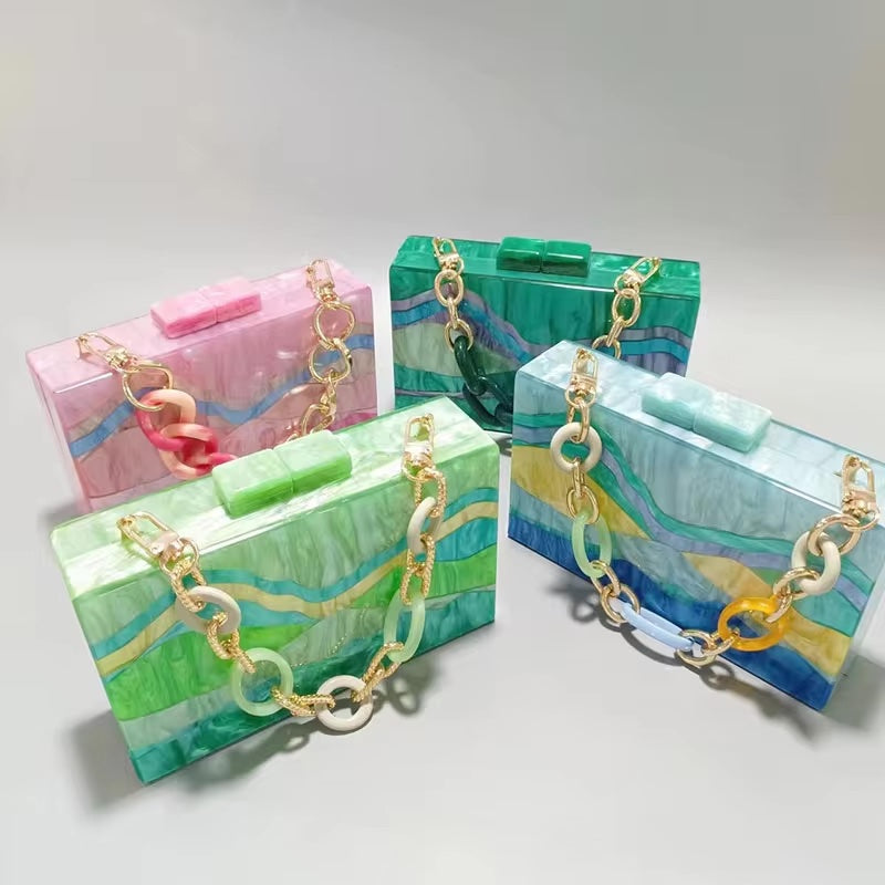 Athena - Acrylic Chain Box Purse