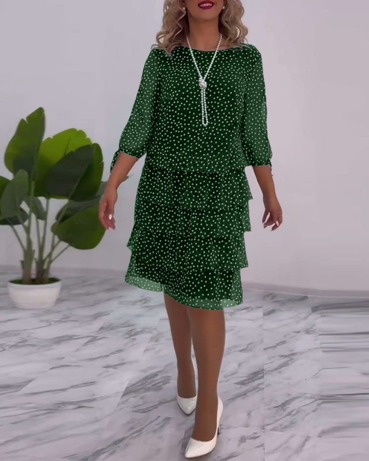 Women’s Polka Dot Layered Dress | Midi