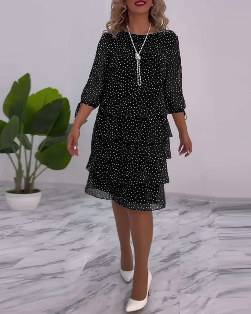 Women’s Polka Dot Layered Dress | Midi