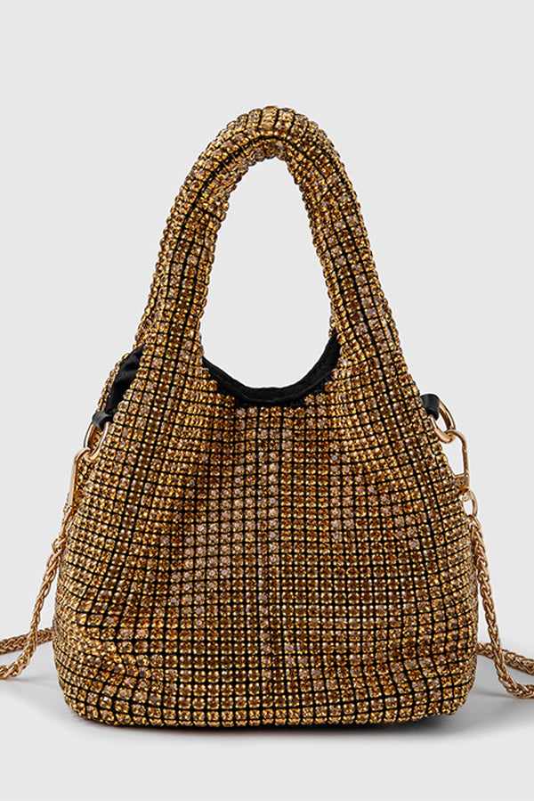 Diamond Rhinestone Chain Bucket Bag