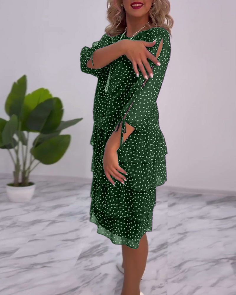 Women’s Polka Dot Layered Dress | Midi