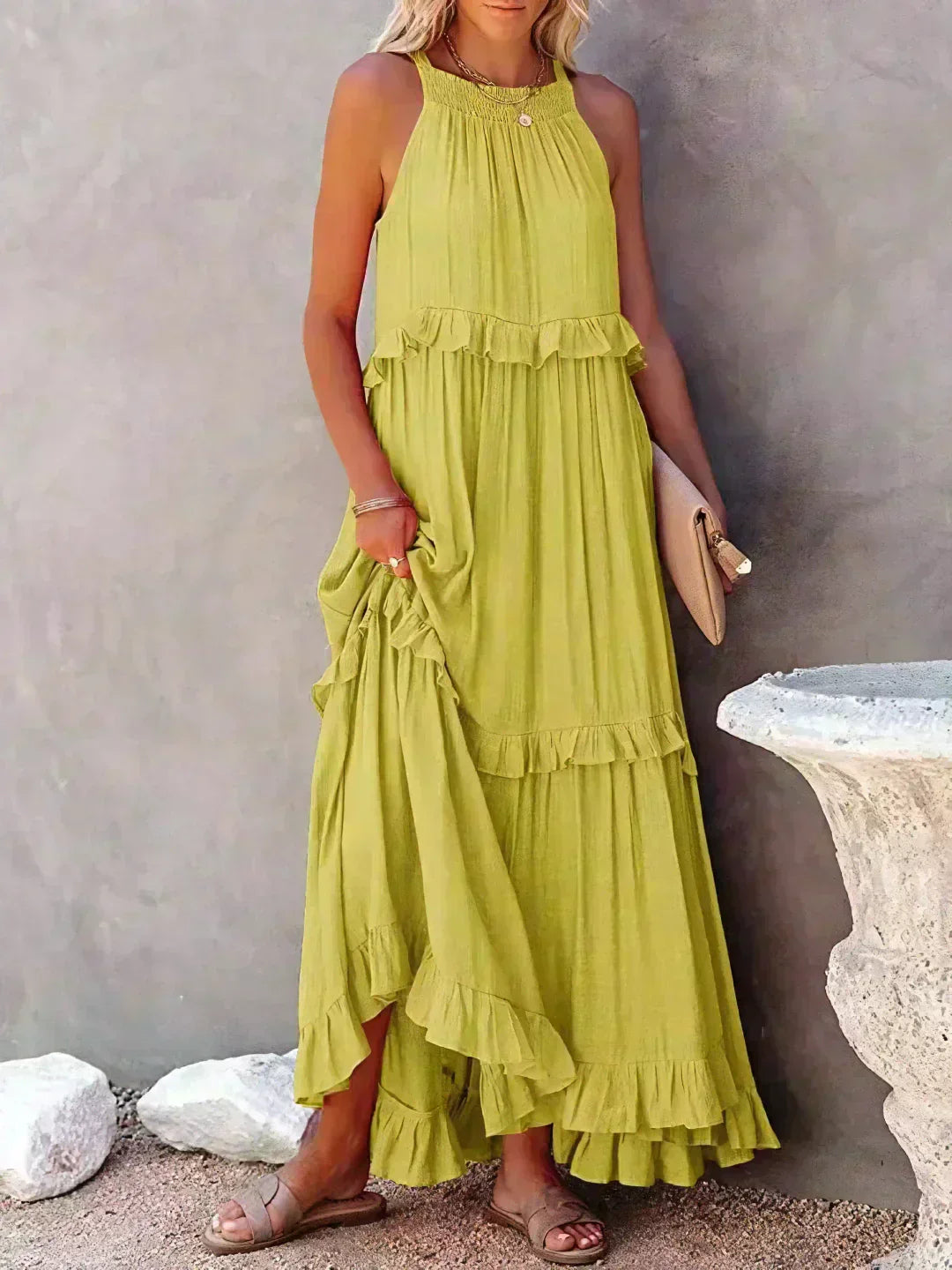 Women’s Ruffle Layered Dress | Maxi