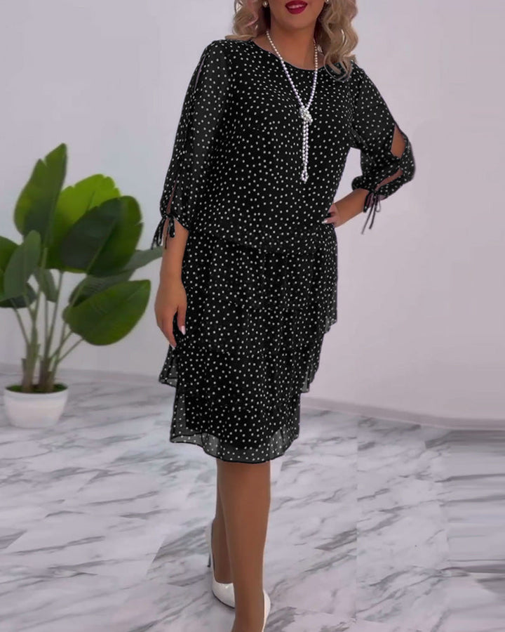 Women’s Polka Dot Layered Dress | Midi