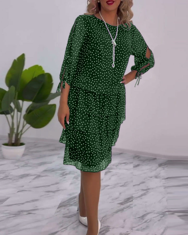 Women’s Polka Dot Layered Dress | Midi