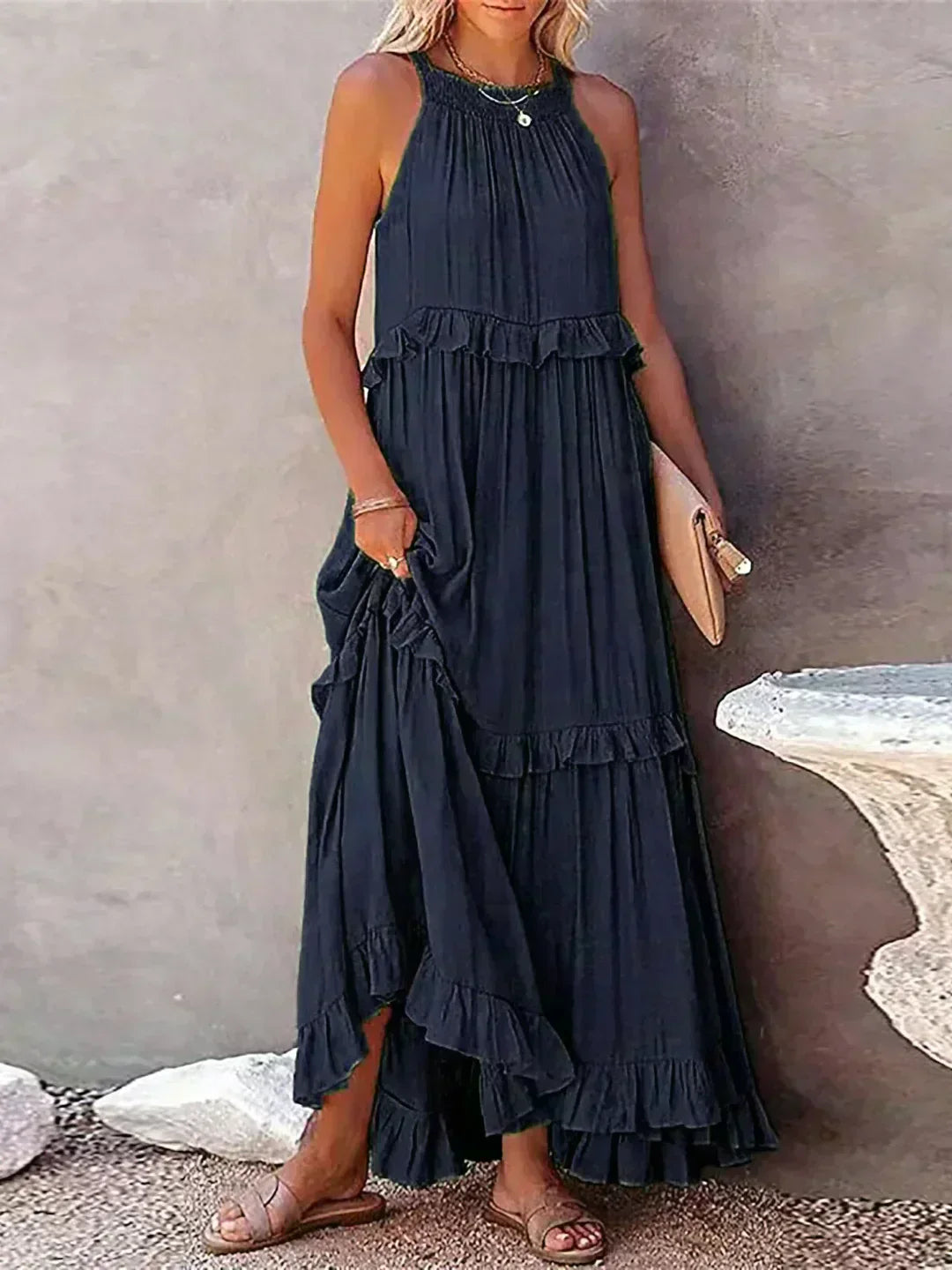 Women’s Ruffle Layered Dress | Maxi