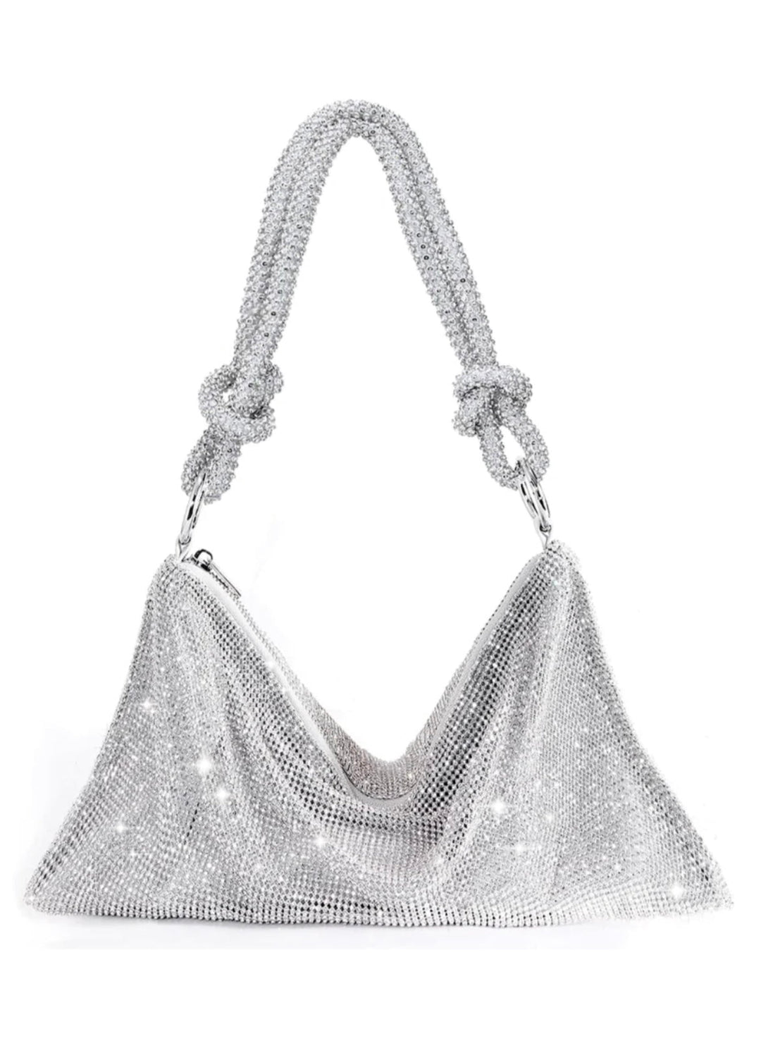 Niamh - Rhinestone Silver Bag