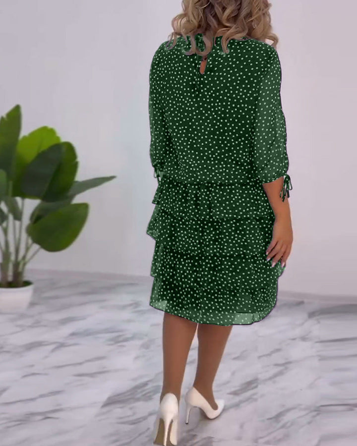 Women’s Polka Dot Layered Dress | Midi