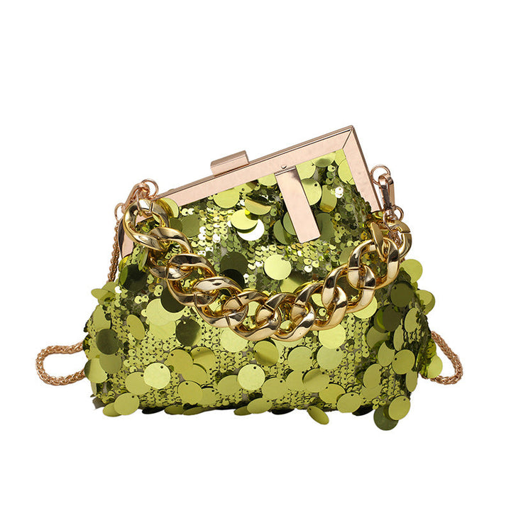 Sequin Chain Crossbody Evening Bag