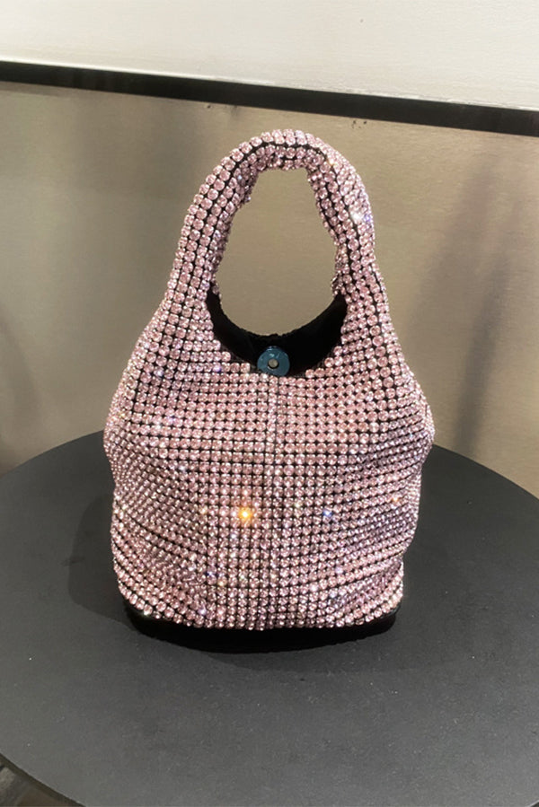 Diamond Rhinestone Chain Bucket Bag