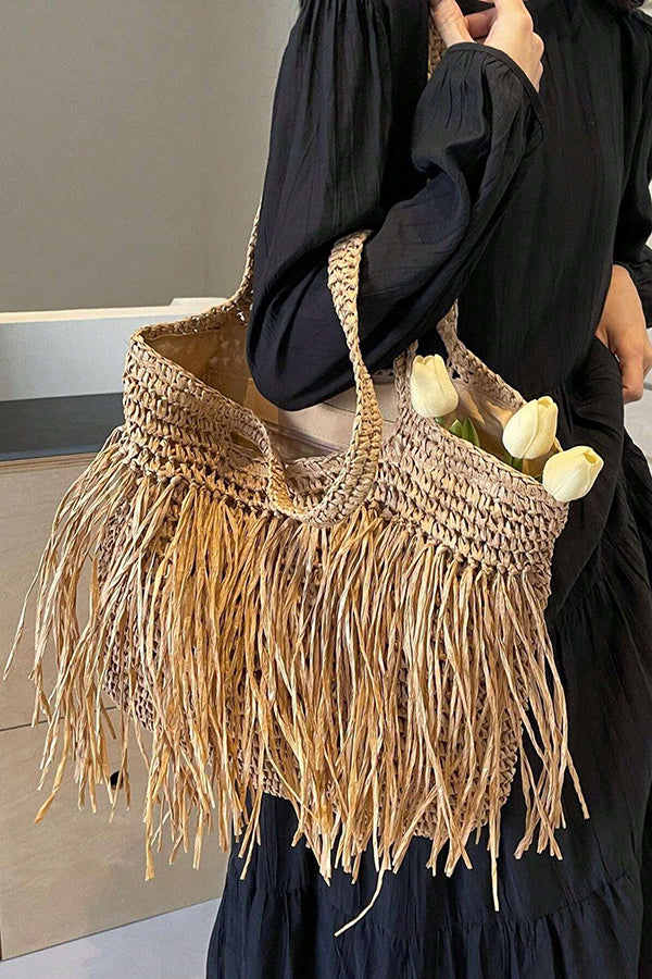 Handwoven Tassel Tote