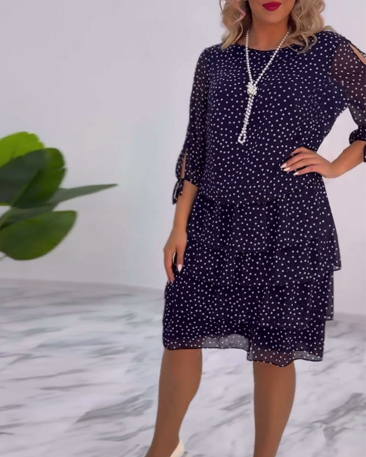 Women’s Polka Dot Layered Dress | Midi