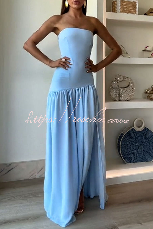 Naomi - Chiffon Strapless Maxi Dress