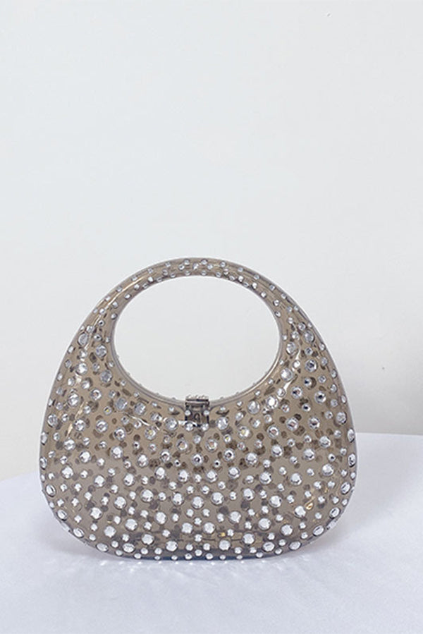 Acrylic Rhinestone Lock Clasp Evening Bag