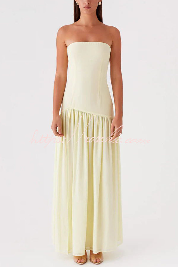 Naomi - Chiffon Strapless Maxi Dress