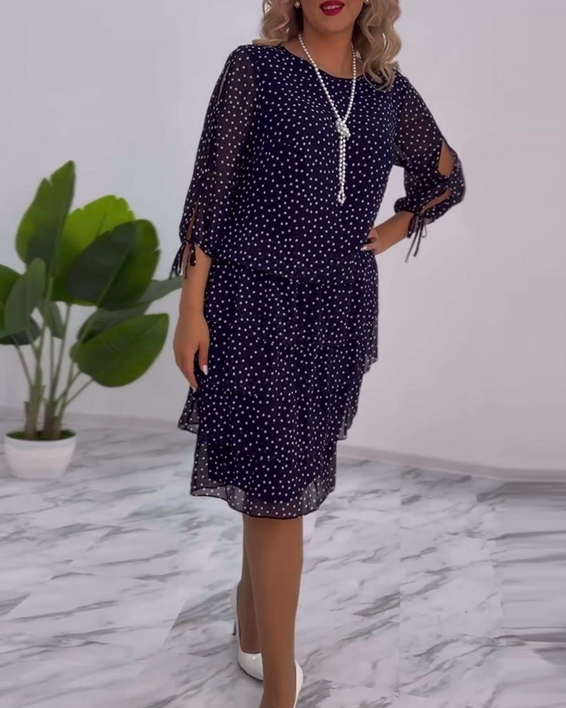 Women’s Polka Dot Layered Dress | Midi