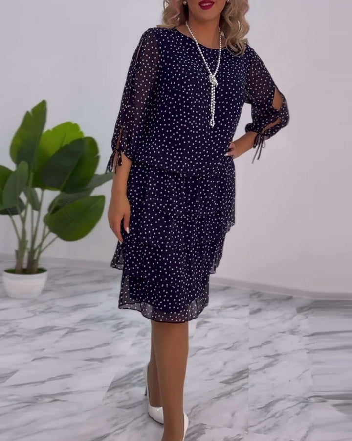 Women’s Polka Dot Layered Dress | Midi
