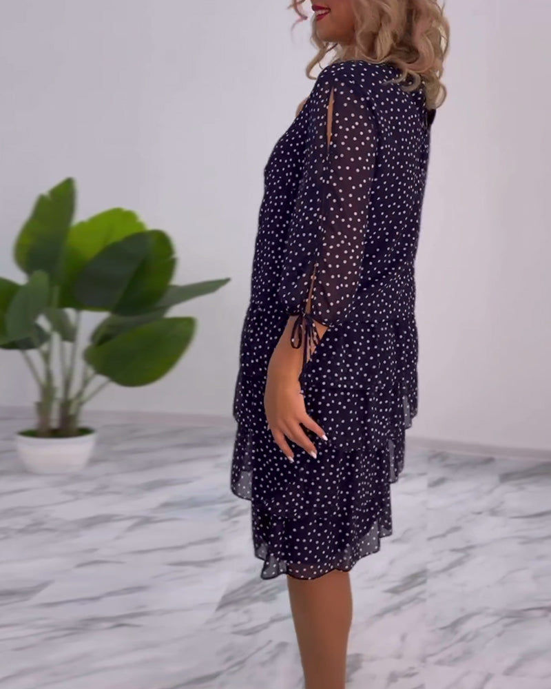 Women’s Polka Dot Layered Dress | Midi