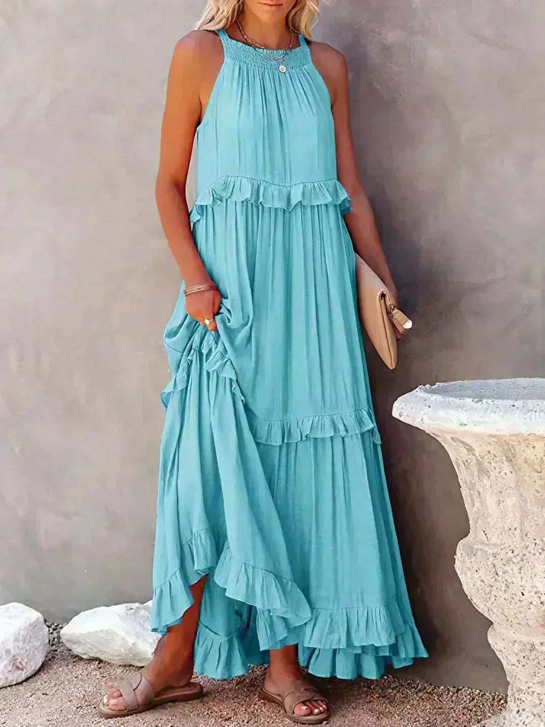 Women’s Ruffle Layered Dress | Maxi