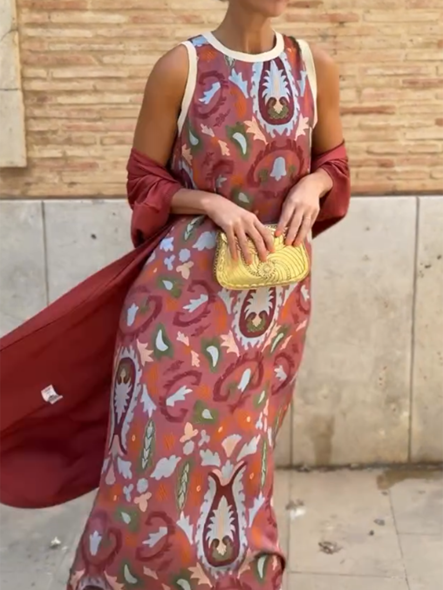 Women’s Sleeveless Maxi Dress | Floral Print