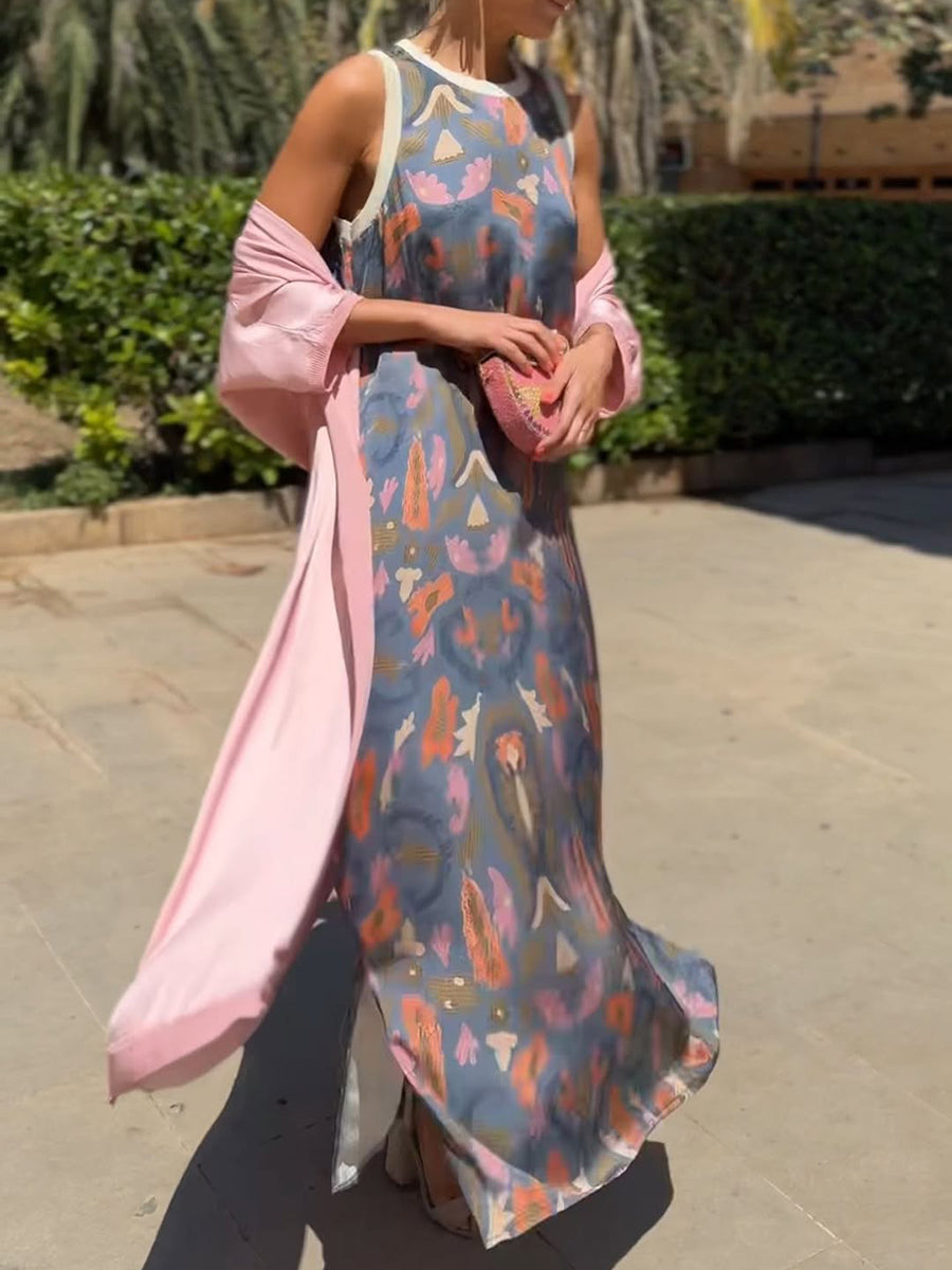 Women’s Sleeveless Maxi Dress | Floral Print