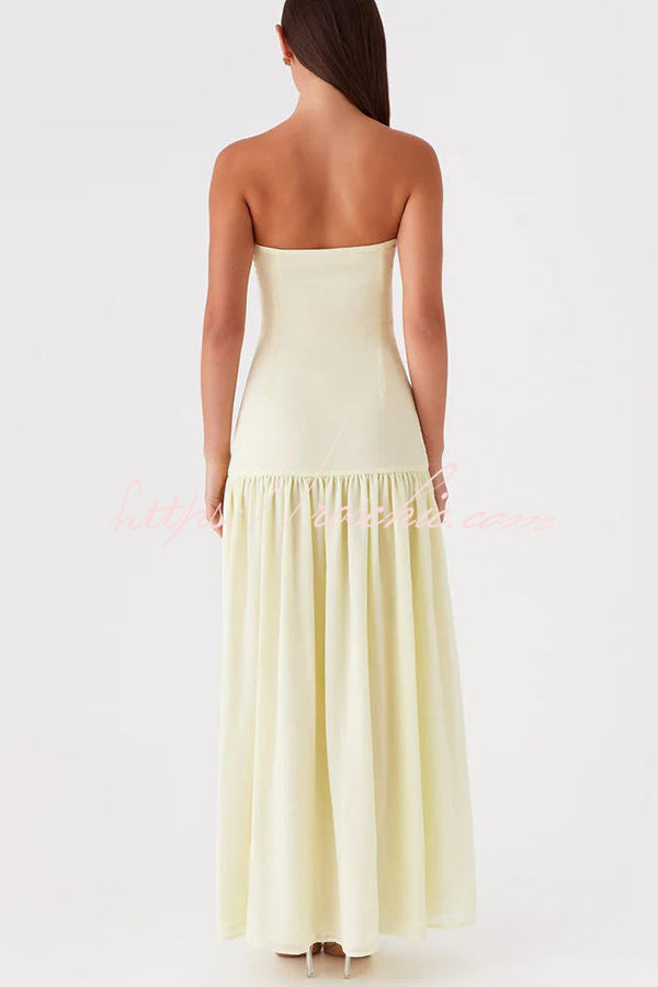 Naomi - Chiffon Strapless Maxi Dress