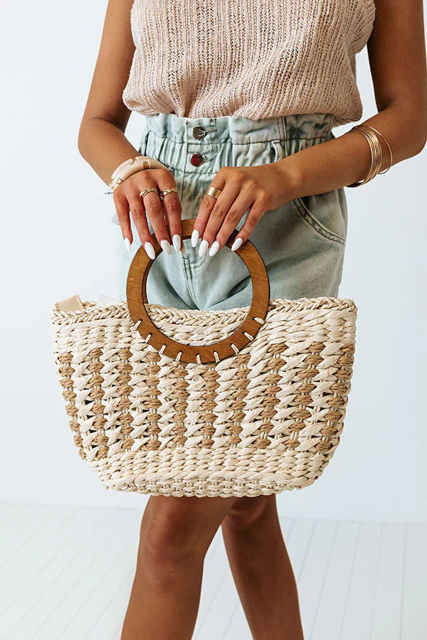 Vintage Striped Woven Bag