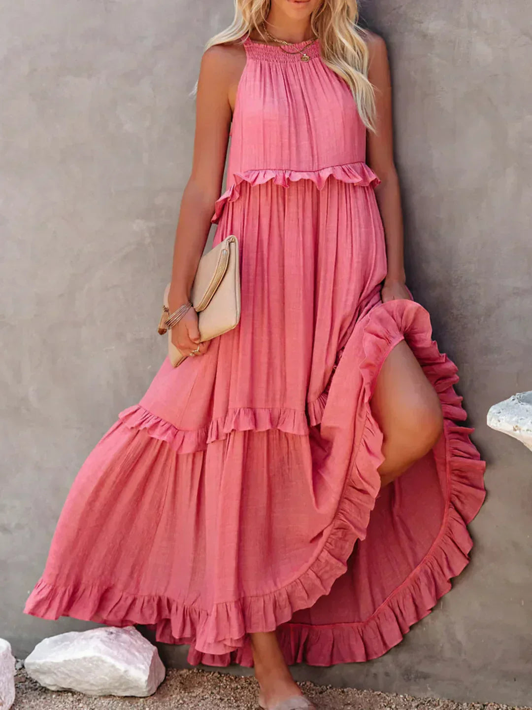 Women’s Ruffle Layered Dress | Maxi