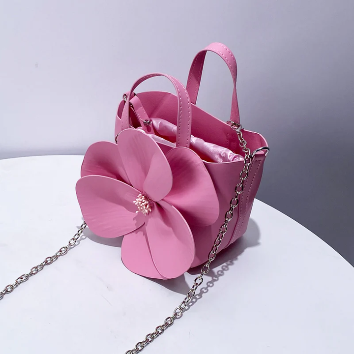 Elegant 3D Petal Flower Collar Handbag