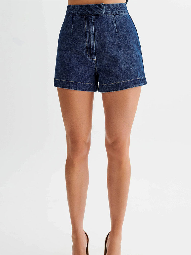 Nina | Denim Bottoned Down with Short Set