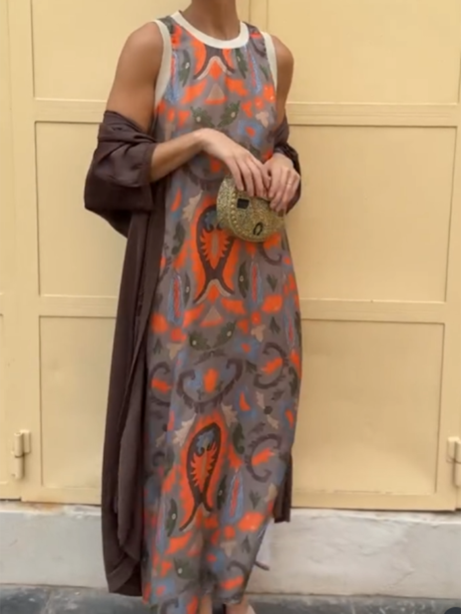 Women’s Sleeveless Maxi Dress | Floral Print