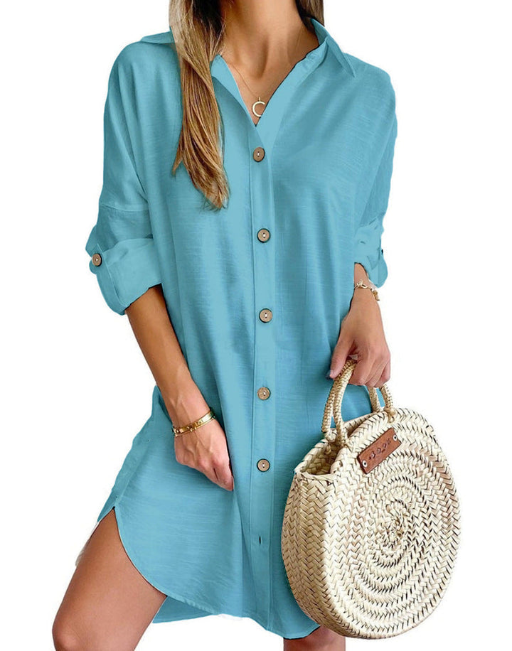 Women's Button-Up Shirt Dress | Mini
