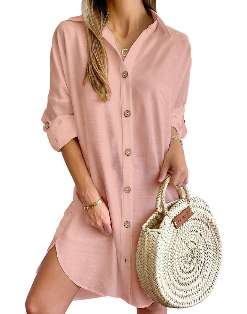 Women's Button-Up Shirt Dress | Mini
