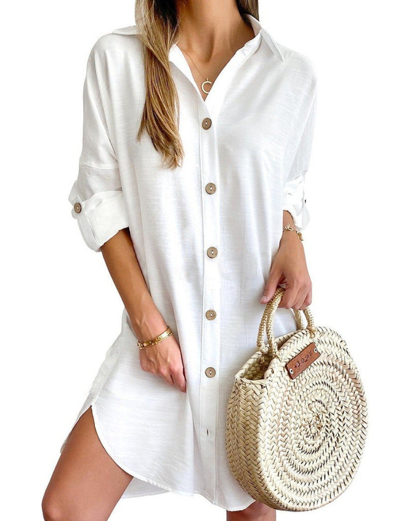 Women's Button-Up Shirt Dress | Mini