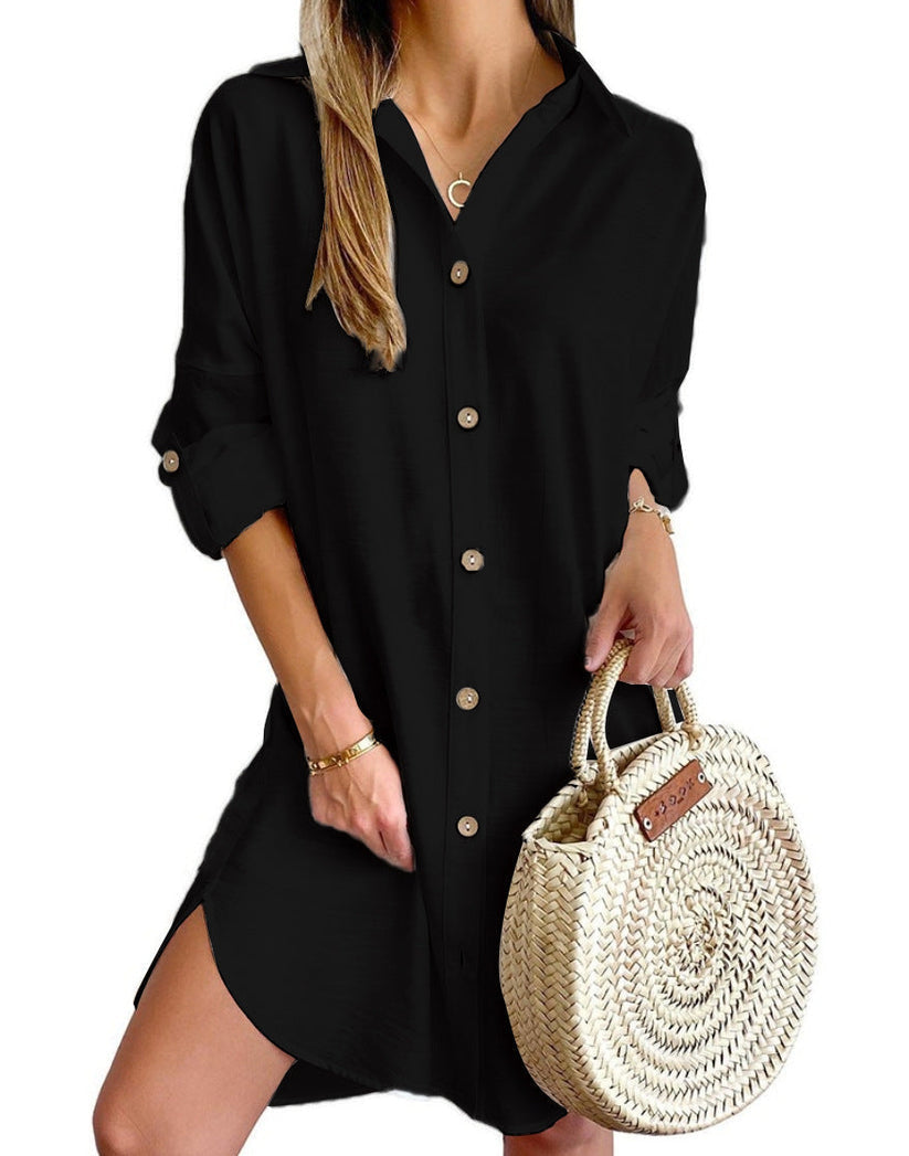 Women's Button-Up Shirt Dress | Mini