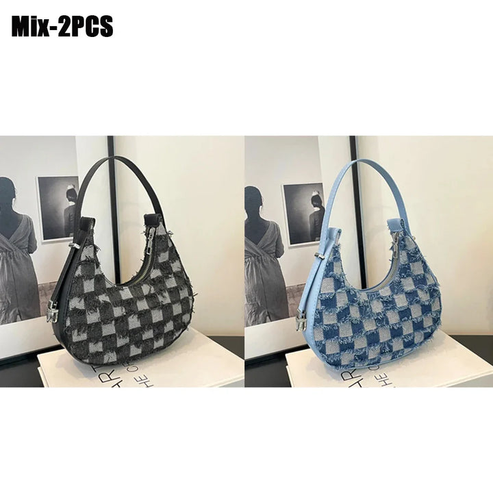 Remi - Check Textured Handbag