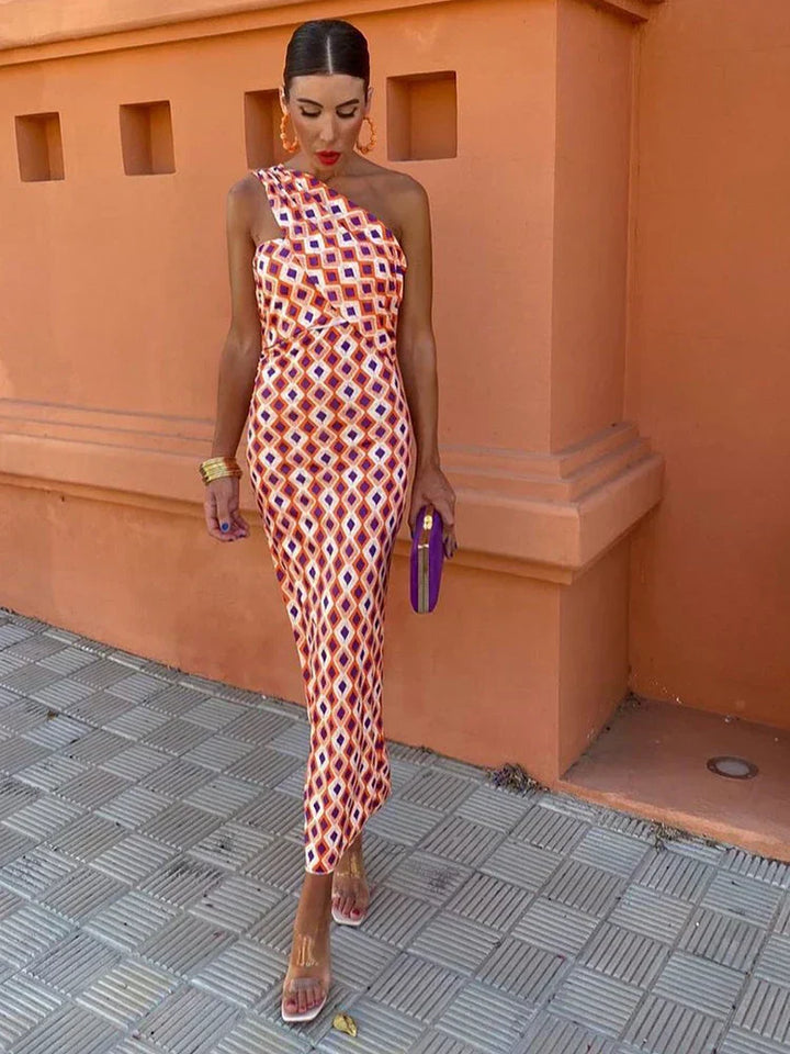 Women’s Geometric One-Shoulder Dress | Bodycon