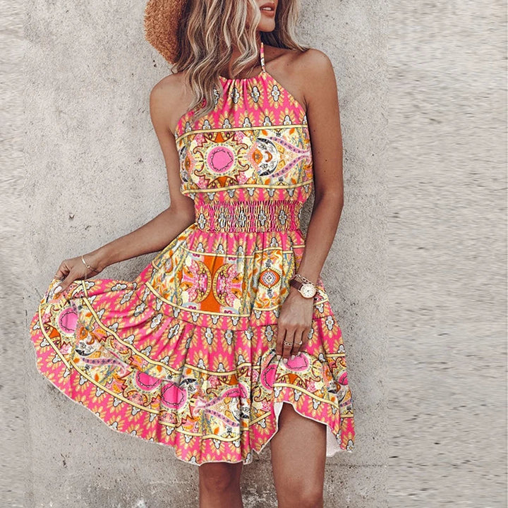 Women’s Boho Halter Dress |Mini