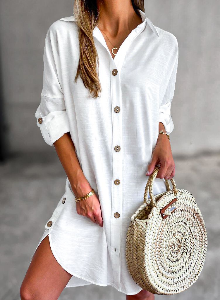 Women's Button-Up Shirt Dress | Mini