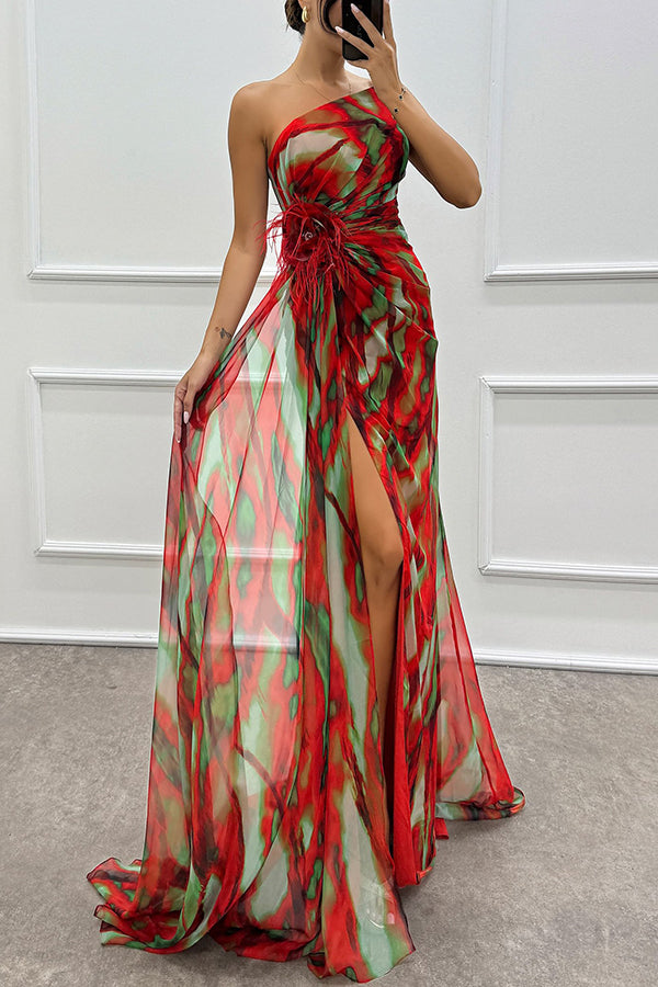 Emilia - Pleated Slit Maxi Dress