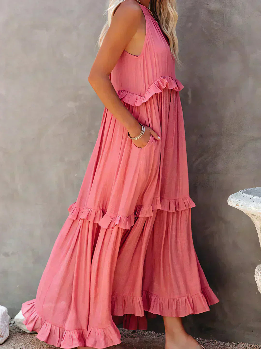 Women’s Ruffle Layered Dress | Maxi