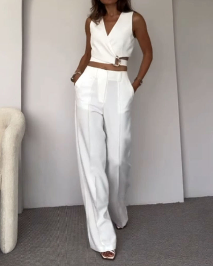 Olivia - Linen crop top and pants