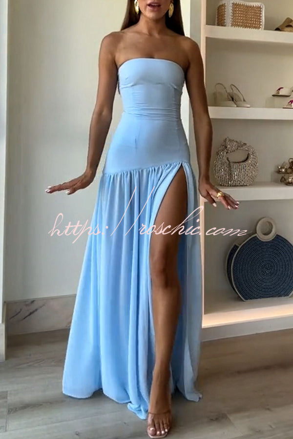 Naomi - Chiffon Strapless Maxi Dress