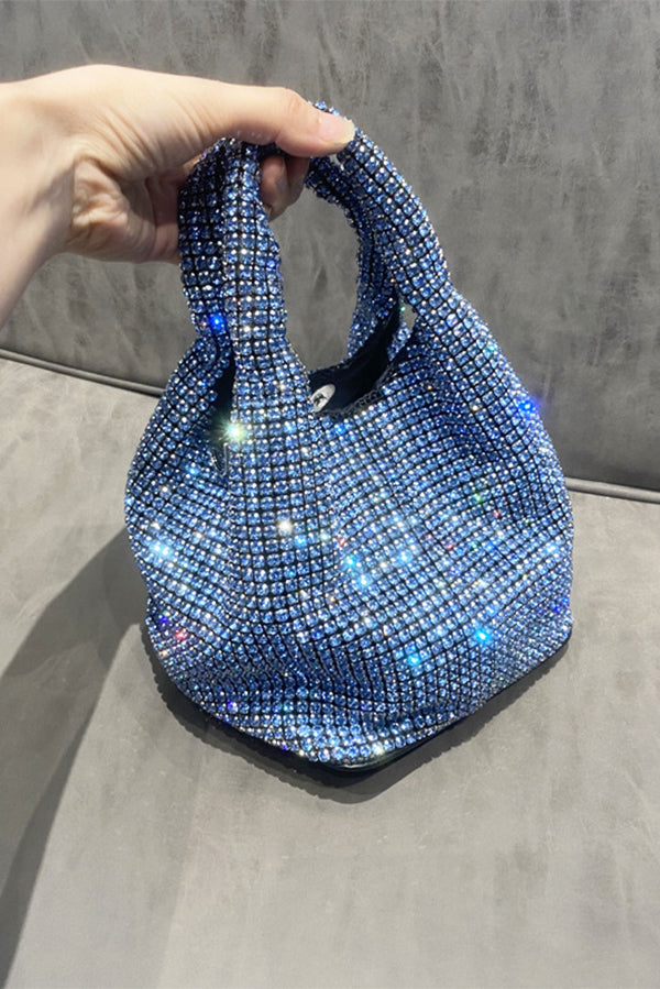 Diamond Rhinestone Chain Bucket Bag