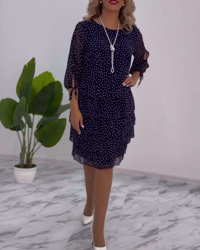 Women’s Polka Dot Layered Dress | Midi