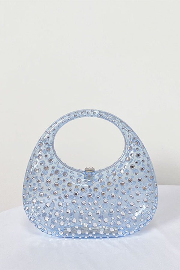 Acrylic Rhinestone Lock Clasp Evening Bag