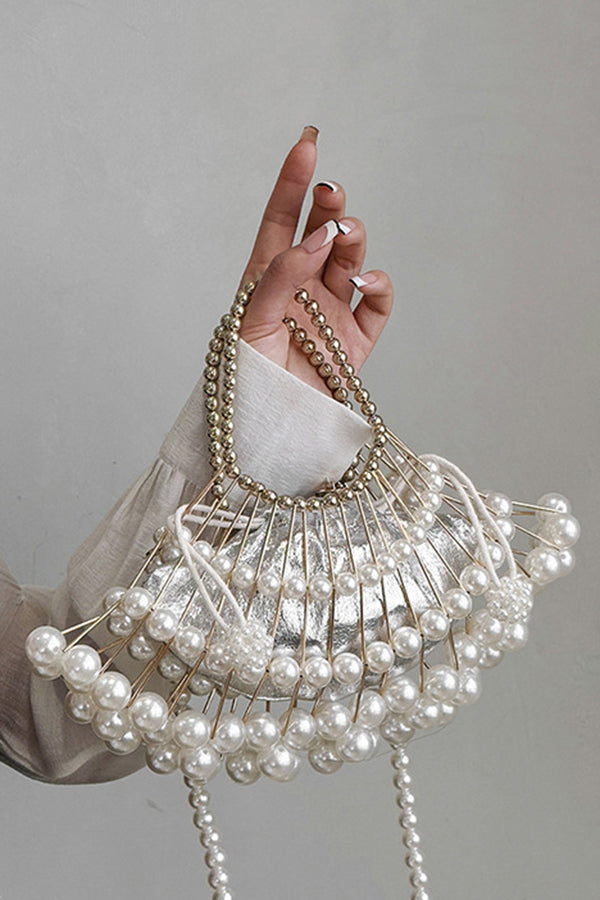 Chic Handwoven Beaded Chain Bag