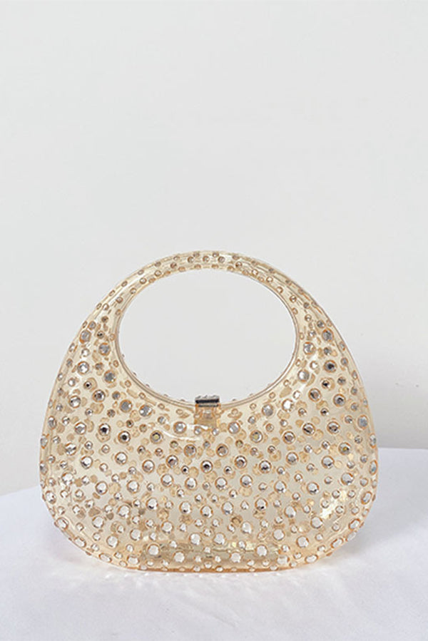 Acrylic Rhinestone Lock Clasp Evening Bag