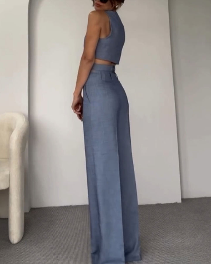 Olivia - Linen crop top and pants